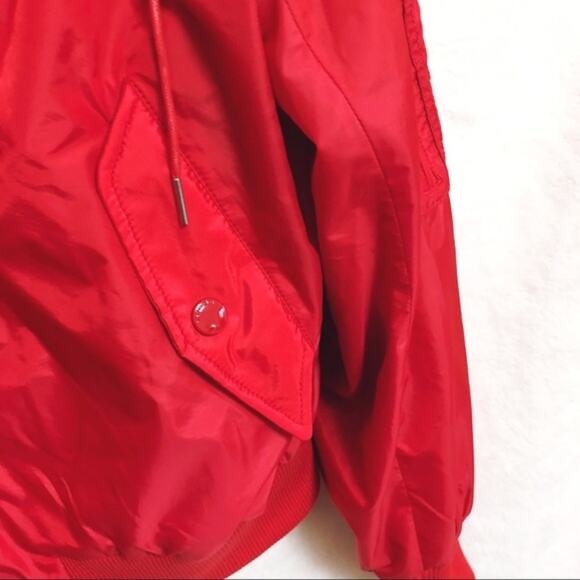 Coach Bright Red Nylon Hooded Jacket - Picture 6 of 8